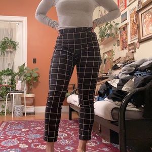 H&M Grid Cigarette Trousers